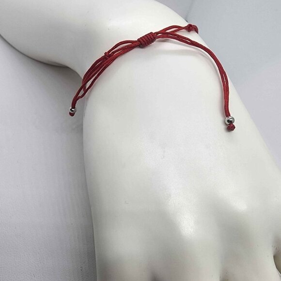 Sterling Silver 925 Red Evil Eye Design With Red String Bracelet - Picture 3 of 3